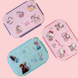 Frozen Plastic Lunch Box High Quality BPA Free Food Container Four Compartments Kids Bento Lunch Box
