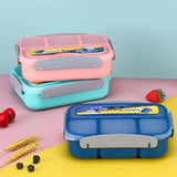Bento Lunch Box For Kids & Adults, 1300ml Capacity 4 Compartments With A Fork, BPA Free Plastic Leak-Proof Food Container