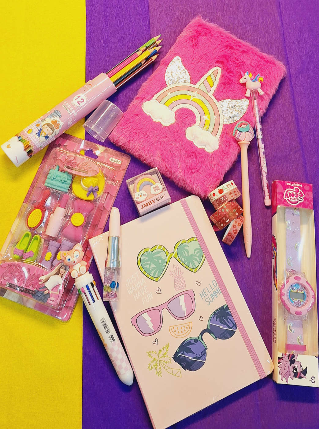 Cool Fancy Stationery Gift Box For Girls Pink Unicorn Fans Gift Box