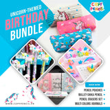 Unicorn Themed Birthday Gift Stationery Bundle For Kids, Unicorn Journal, Pencil Pouch With Eraser Set & Sikka Pencil