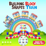 Early Learners Birthday Gift Building Block Train Toy For Kids, Wooden Educational Hauling Towering Three Section Train Toy