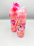 Little Pony BPA Free Plastic Water Bottle Sipper With Straw Push lock System For Girls
