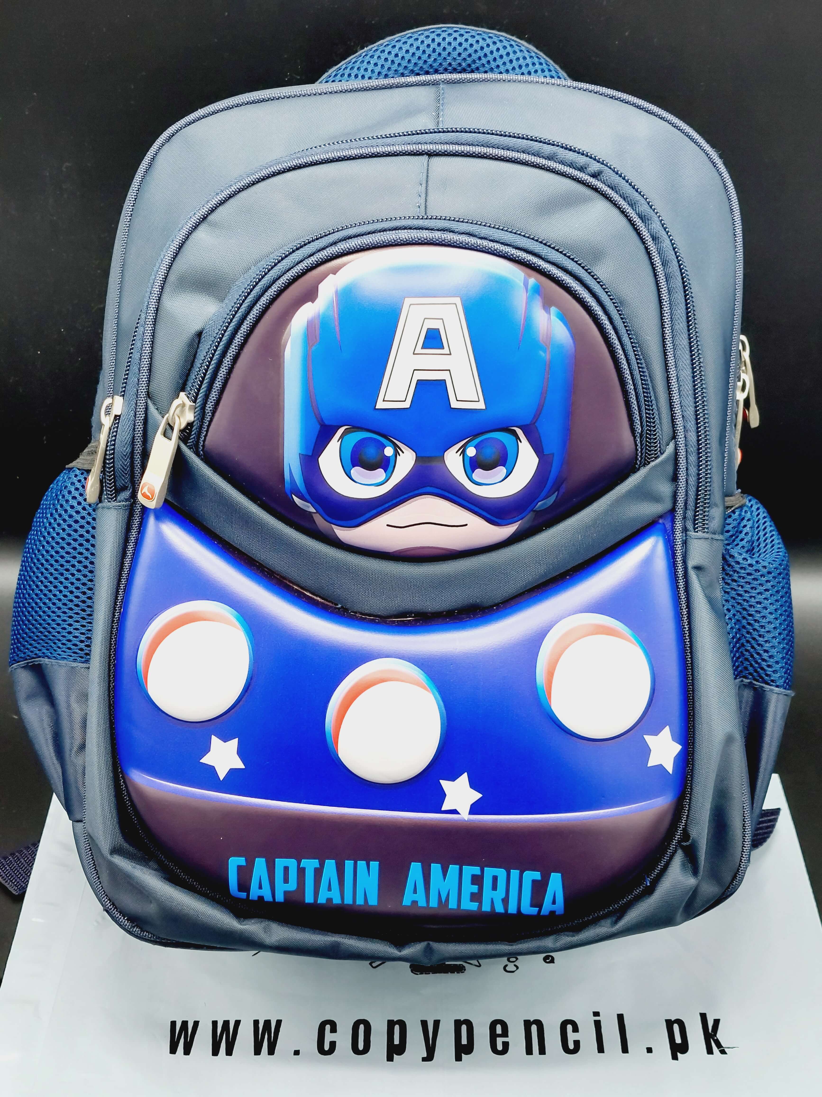 Captain America 3D Style Kids School Bag For Boys Superhero Avengers