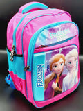 Girls School Bag Frozen Pink Color 4D Style Large Capacity 4 Sections with Strong Zip
