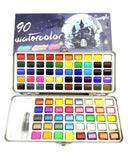 Seamiart Solid Watercolor Paints 90 Color set of  Basic, Shimmer and Neon