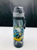 Batman BPA Free Plastic Water Bottle Sipper With Straw Push lock System For Girls