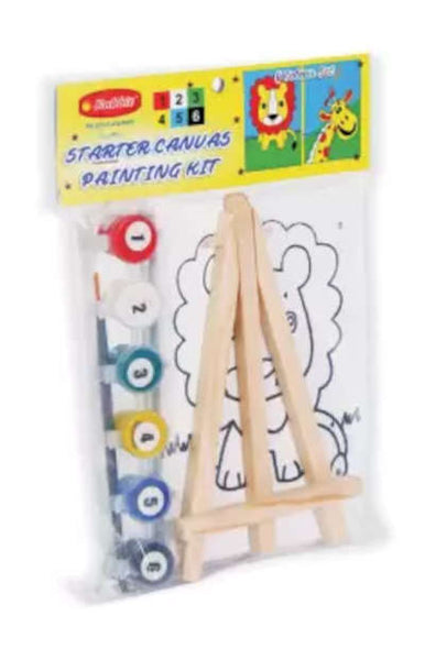 Buy Pre-Printed Canvas & Paints Art Set Baby Canvas Set With Easel