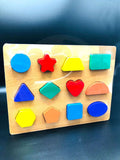 Colorful 3D Assets Wooden Shapes Board | Geometrical Shapes illustration | Educational Toys for Montessori Kids