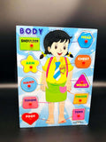 Colorful Body Parts Clip Support Board | Wooden Body Parts illustration | Educational Toys for Montessori Kids