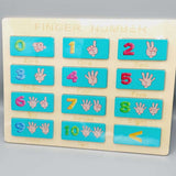wooden board counting toy with fingers counting