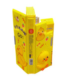 Yellow Duck Themed Double-Sided Magnetic Geometry Box with dual Sharpeners, Fancy Pencil Case for School kids-Boys and Girls