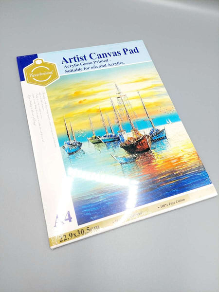 Keep Smiling Artist Canvas Pad Acrylic Gesso Primed A4 Size 22.9 x 30.5cm  (10 Sheets)