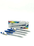 Piano Silk Needle Point Ball Pen Pack Of 10 Pens Blue