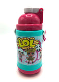 Trendy Powerpuff Dark Pink Patterned Water Bottle | Kids Stylish Vacuum Cup