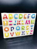 Wooden Colorful Large Alphabets Clip Support Board