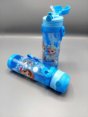 Frozen BPA Free Plastic Water Bottle Push Lock System and Straw Lid For Girls