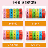blocks cylinder displaying math equations helps exercise thinking for children