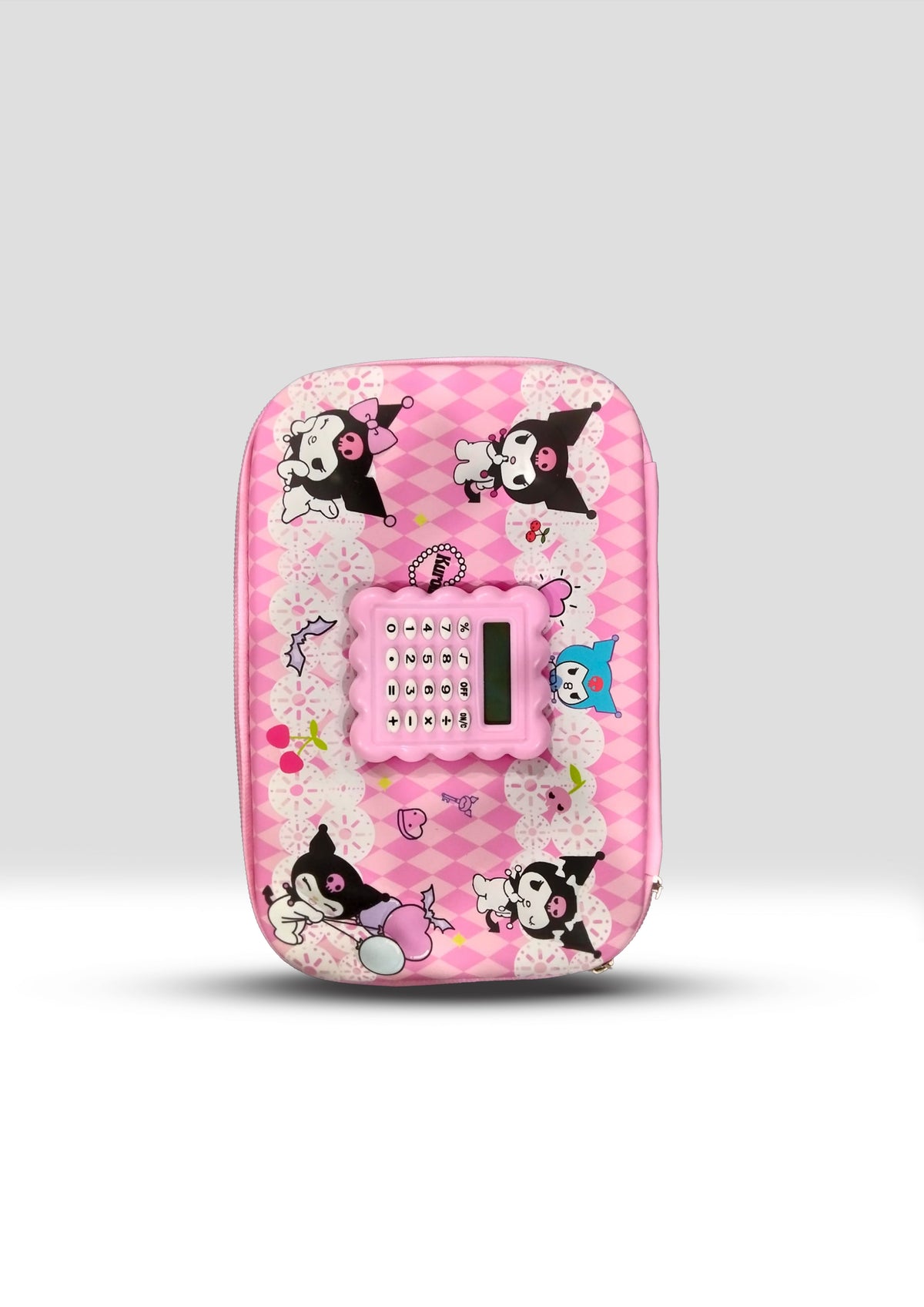 Kuromi 3D Pencil Case with Calculator – Blue Kids Pouch for Girls