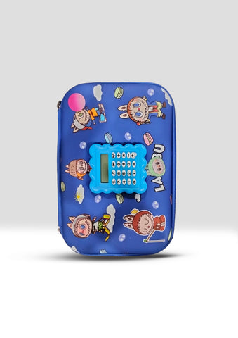 Lalabu Blue Pencil Pouch with Calculator – Large Capacity Kids Stationery Case