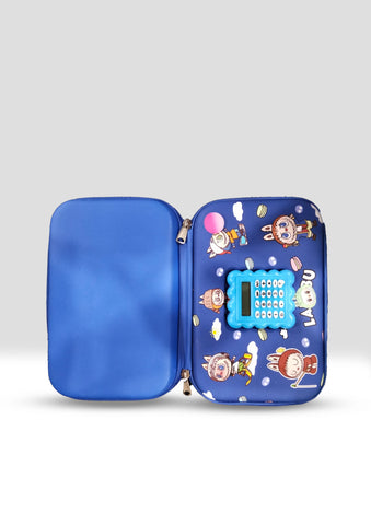 Lalabu Blue Pencil Pouch with Calculator – Large Capacity Kids Stationery Case