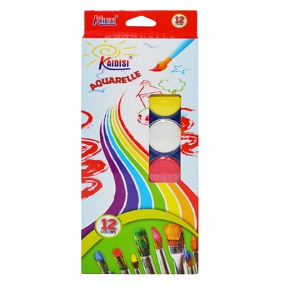 Kaidisi 12-Color Watercolor Kit – Safe & Fun for Young Artists