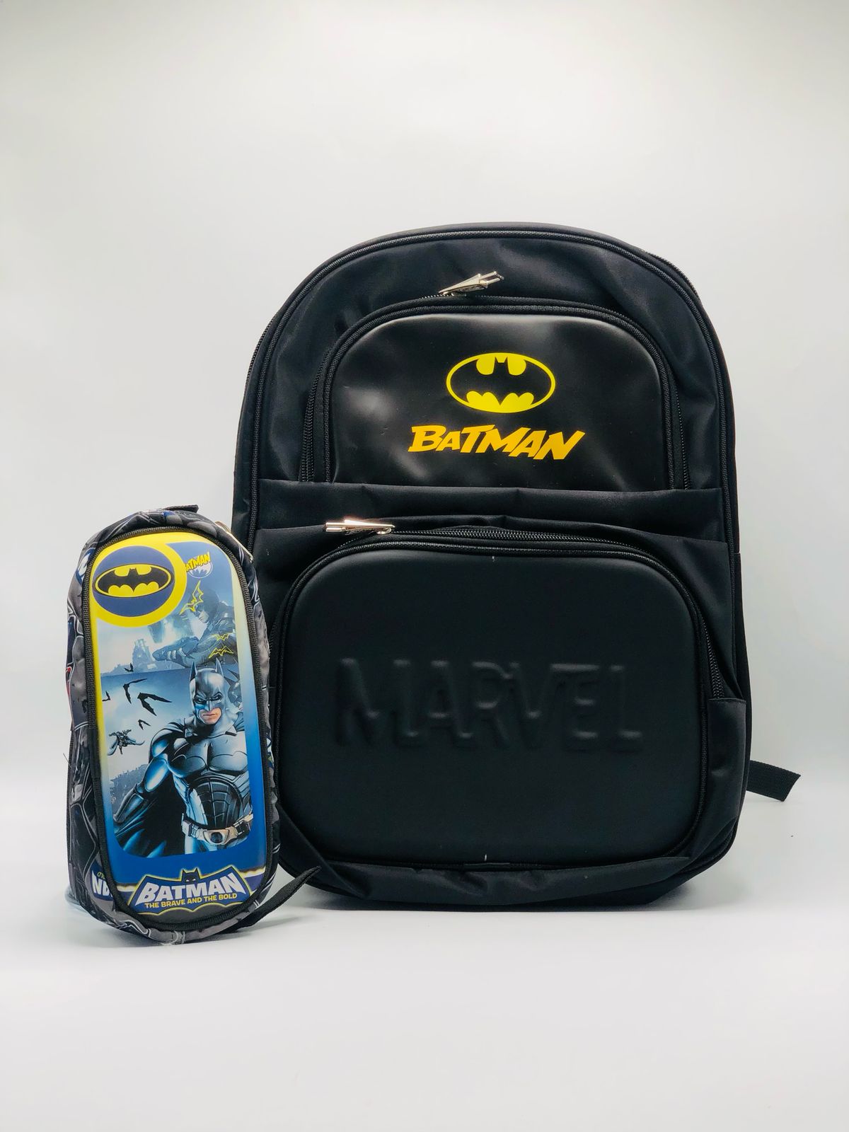 Batman 2-in-1 School Set – Superhero Backpack & Matching Pouch Combo for Boys