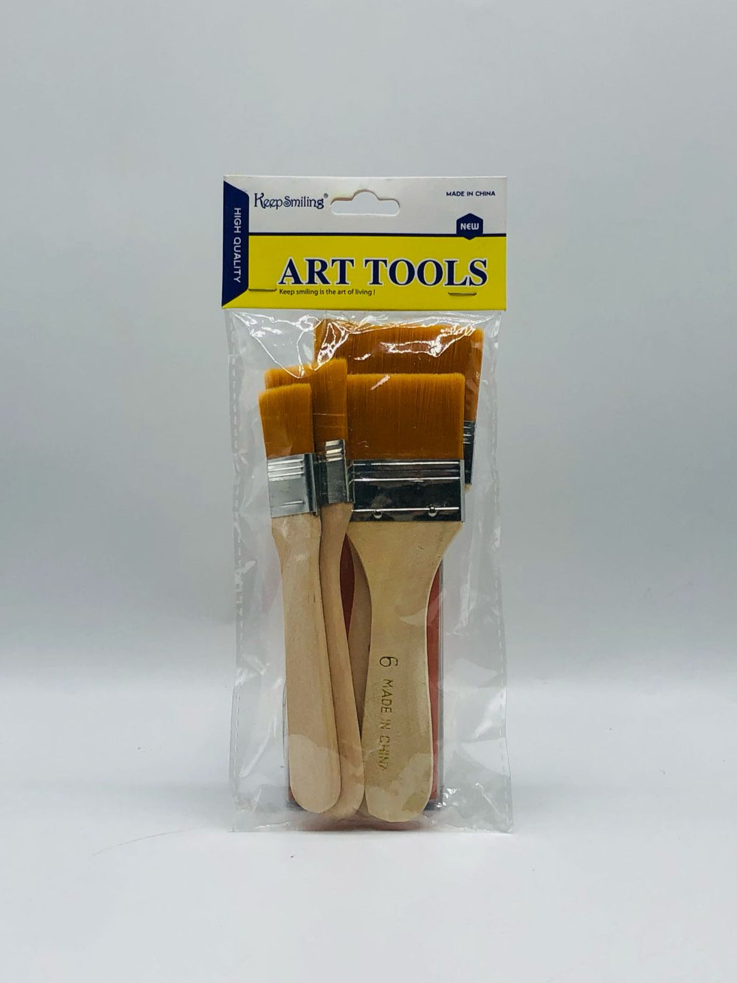 Flat Paint Brush Set – 4-Piece Wooden Handle Brushes for Art & Craft