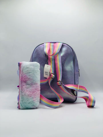 Unicorn 2-in-1 School Set – Enchanted Backpack & Cozy Fleece Pouch for Girls