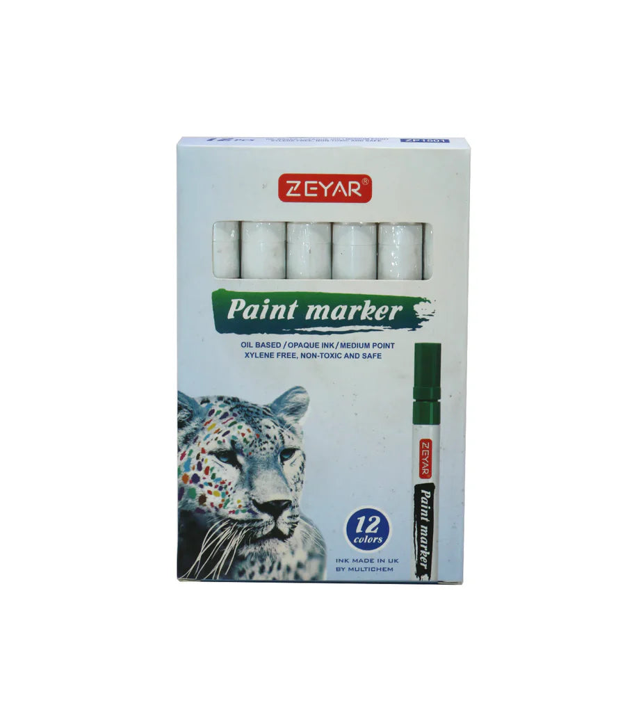 Zeyar Permanent Paint Marker Pens – 12 Colors