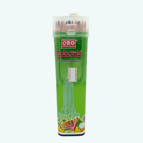 Oro Color Pencil Full Size Tin Of 12/ 24 Pencil Colors