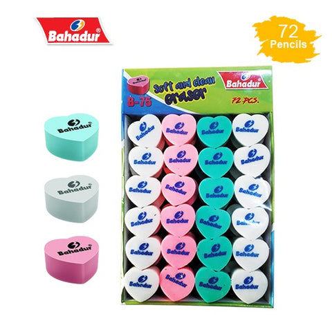Bahadur B-75 Eraser Set – Soft, Durable, and School-Ready (Box of 72)