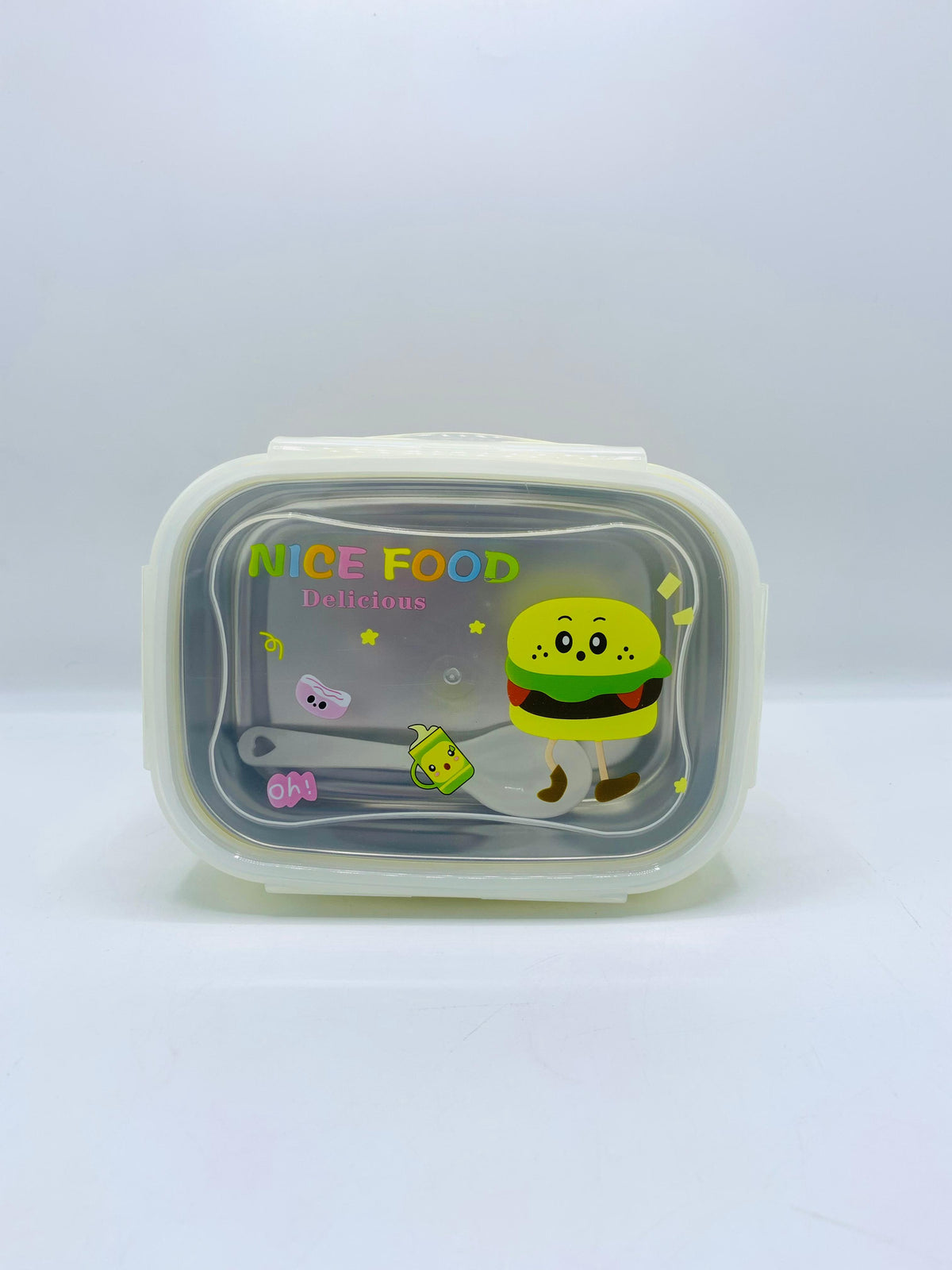 "Nice Food" Cartoon Stainless Steel Lunch Box for Kids