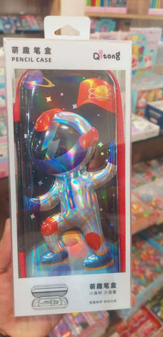 3D Embossed Astronaut Stationery Pouch Shining EVA Pencil Case Fancy Accessories Storage Pouch For Kids