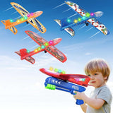 Airplane Launcher Gun Toy For Kids Foam Model Catapult Aircraft Shooting Gun Toy Cool Outside Flying Toys