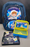 Spaceman Back To School Stationery Essential Mega Deal Spaceman School Bag With Space Out Lunch Box & Geometry Box For Kid