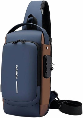 New Imported Fashion Anti-Theft Sling Shoulder Bag, Waterproof with Password Lock for Unisex