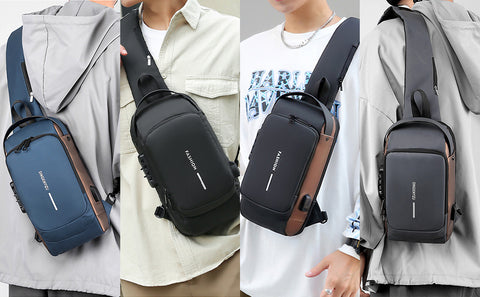 New Imported Fashion Anti-Theft Sling Shoulder Bag, Waterproof with Password Lock for Unisex