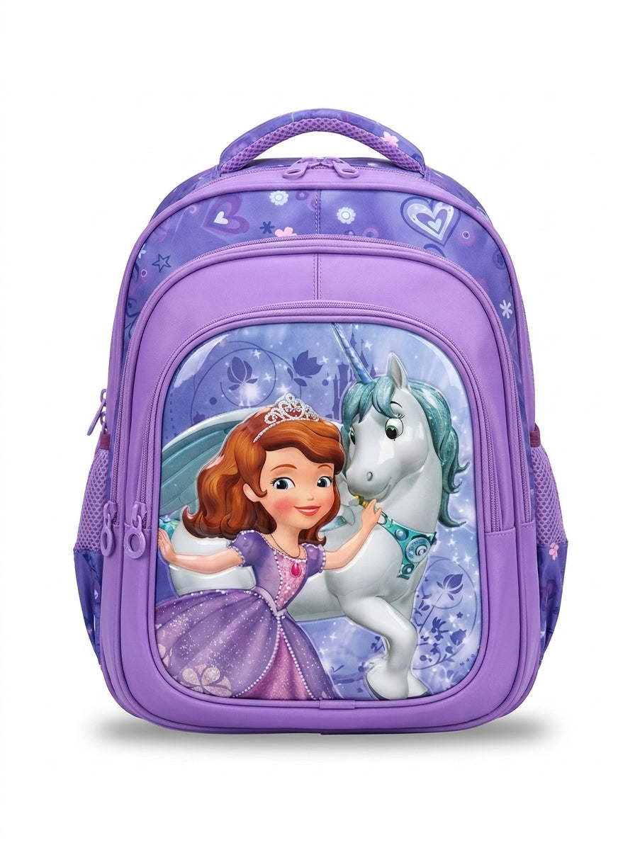 3D Sofia School Backpack for Girls – Princess Character Bag