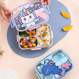 Unicorn Rectangular Stainless Steel School Lunch Box For Kids Hot & Cold Resistance Lunch Box For Boys And Girls