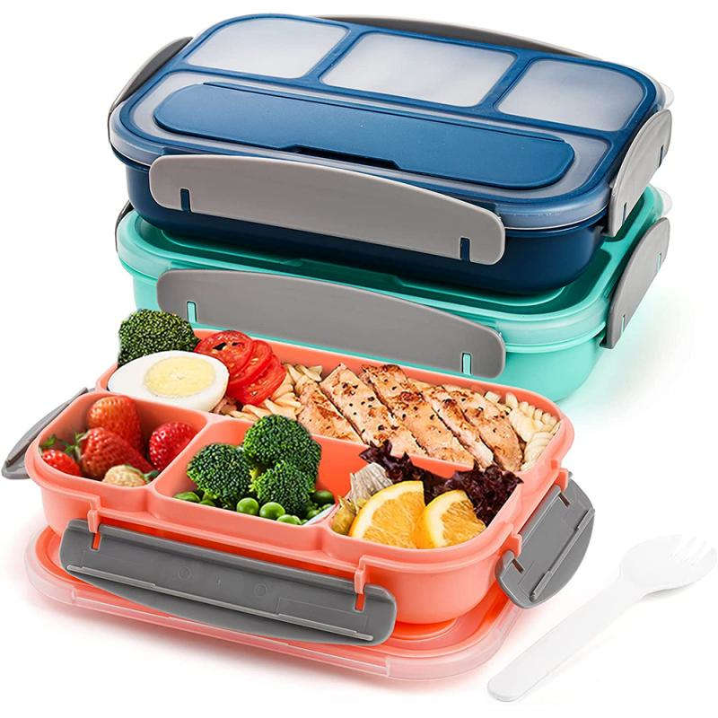 Buy 4 compartments Bento Lunch Box For Kids & Adults, 1300ml Capacity ...