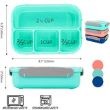 Bento Lunch Box For Kids & Adults, 1300ml Capacity 4 Compartments With A Fork, BPA Free Plastic Leak-Proof Food Container