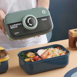 Trendy Camera Looking Lunch Box With Cutlery, High Quality Plastic Bento Lunchbox, BPA-Free and Food-Safe Materials