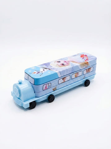 Frozen Train Theme Steel Geometry Box – With Pen Holders & Number Table