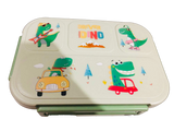 Dino Plastic Lunch Box BPA Free Food Container Four Compartments Bento Lunch Box