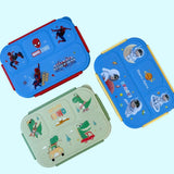 Dinosaur Plastic Lunch Box High Quality BPA Free Food Container Four Compartments 