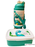 Little Dino Lunch Box With Water Bottle Lunch Time Combo For School Kids