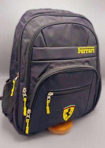 Stylish Black Ferrari School Bag For Students Excellent Quality Multipurpose Backpack For School & College