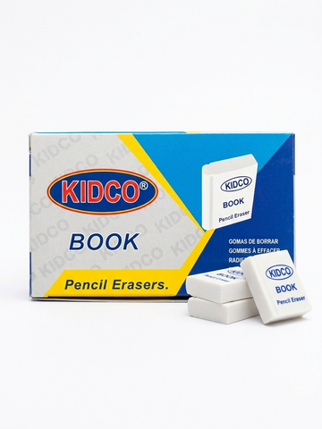 KIDCO White Book Shape Pencil Erasers 36Pcs Pack