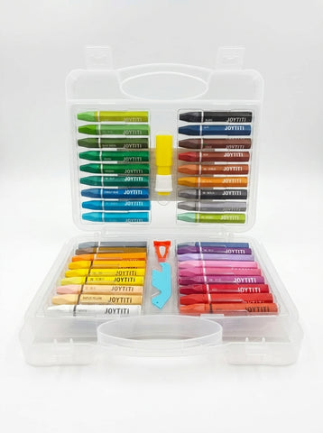 JoyTiti Crayon Color 36 Pcs Pack, Non-Toxic Oil Pastel Crayon Sticks with Plastic Carry Case
