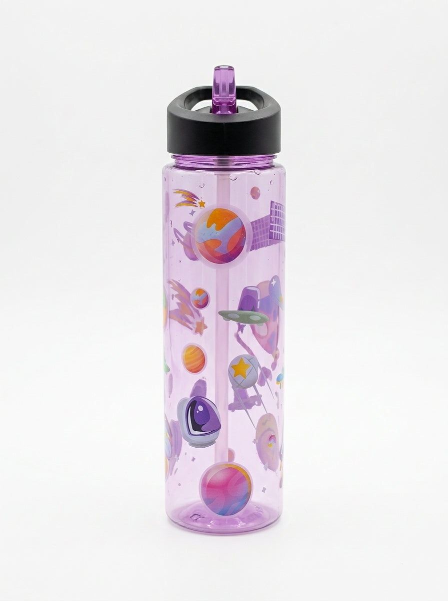 Kids Water Bottle with Straw – Cute Cartoon Design | Reusable School & Travel Bottle